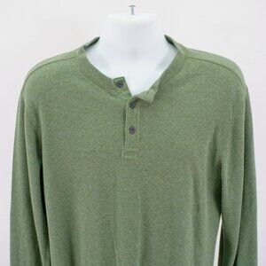 St John's‎ Bay Green Super Soft Tall LT Henley Sweater Cotton Polyester